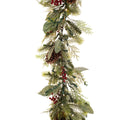 Village Lighting 9 Ft. Pre Lit Led Garland Winter Frost Green