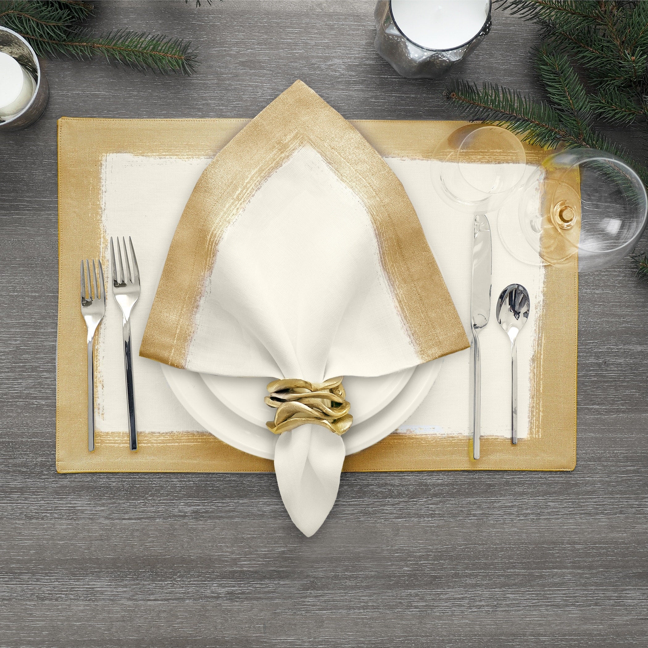 Villeroy And Boch Metallic Brushstroke Set Of 4 Napkins
