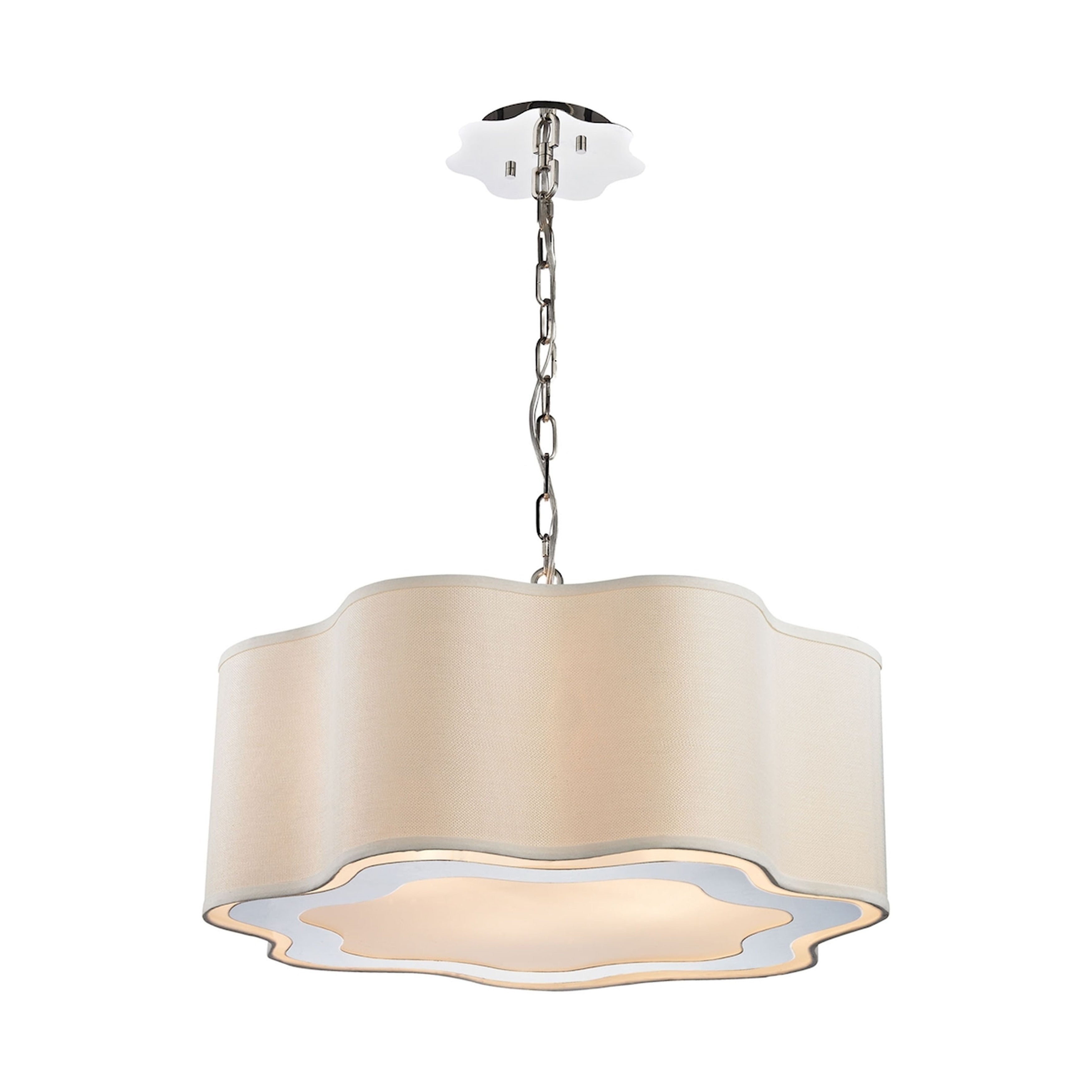 Villoy 24 Inch Wide 4 Light Pendant In Polished Nickel 24In W X 24In D X 10In H