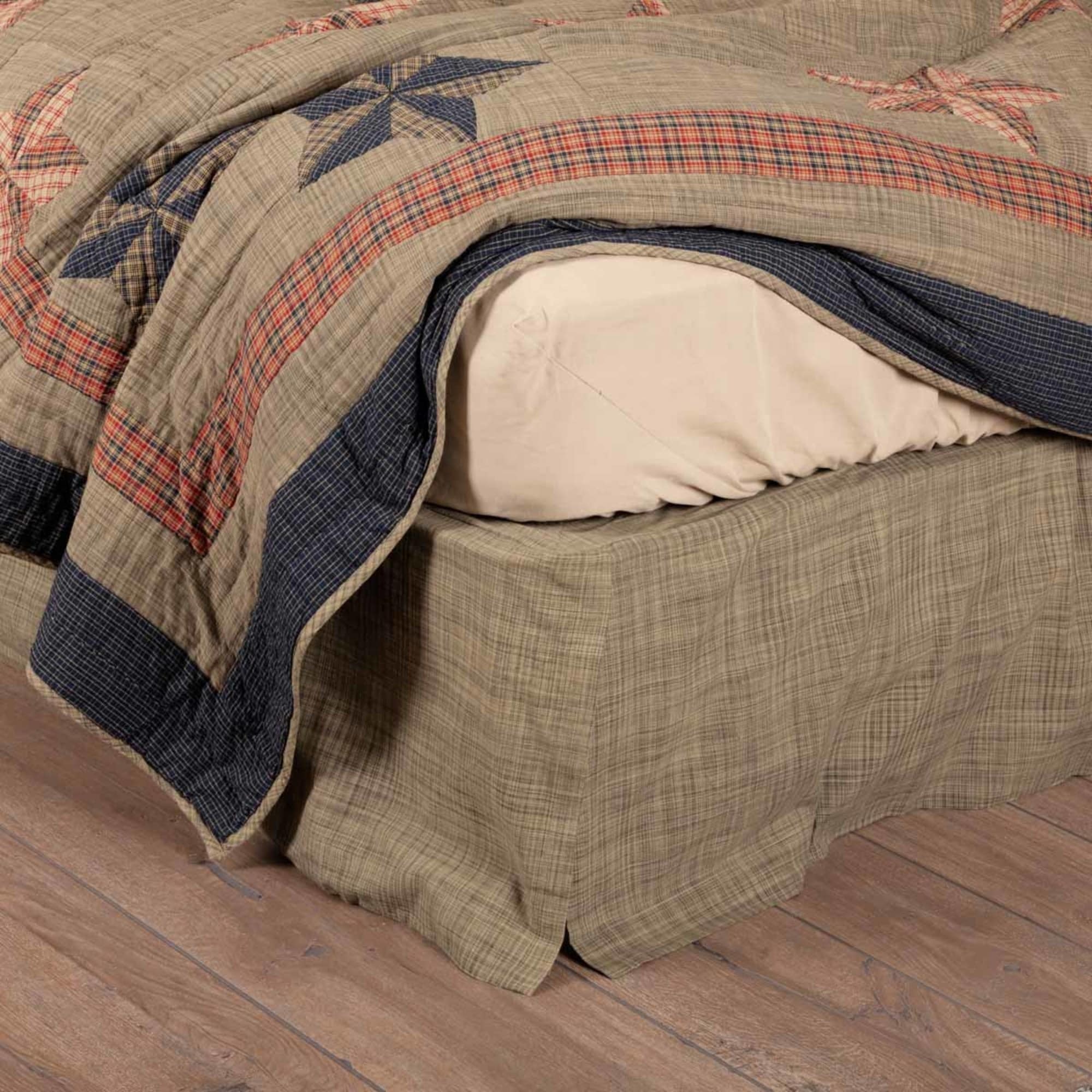 Tan Primitive Bedding Vhc Vincent Bed Skirt Cotton Solid Color Tailored
