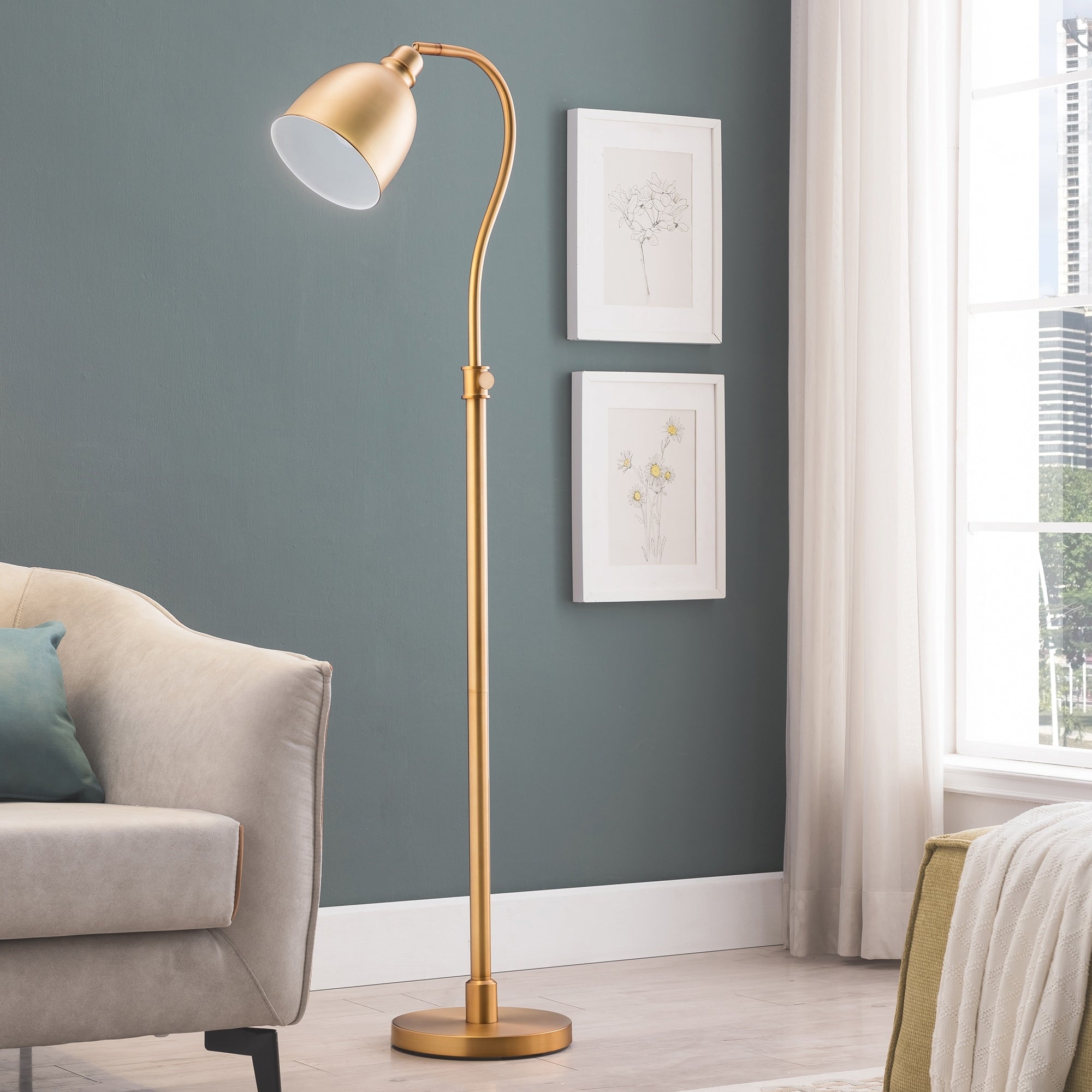 Vincent Blackened Bronze Arc Lamp
