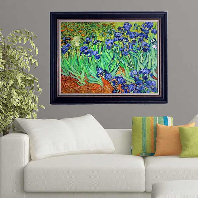 Vincent Van Gogh Irises Framed Canvas Art Blue