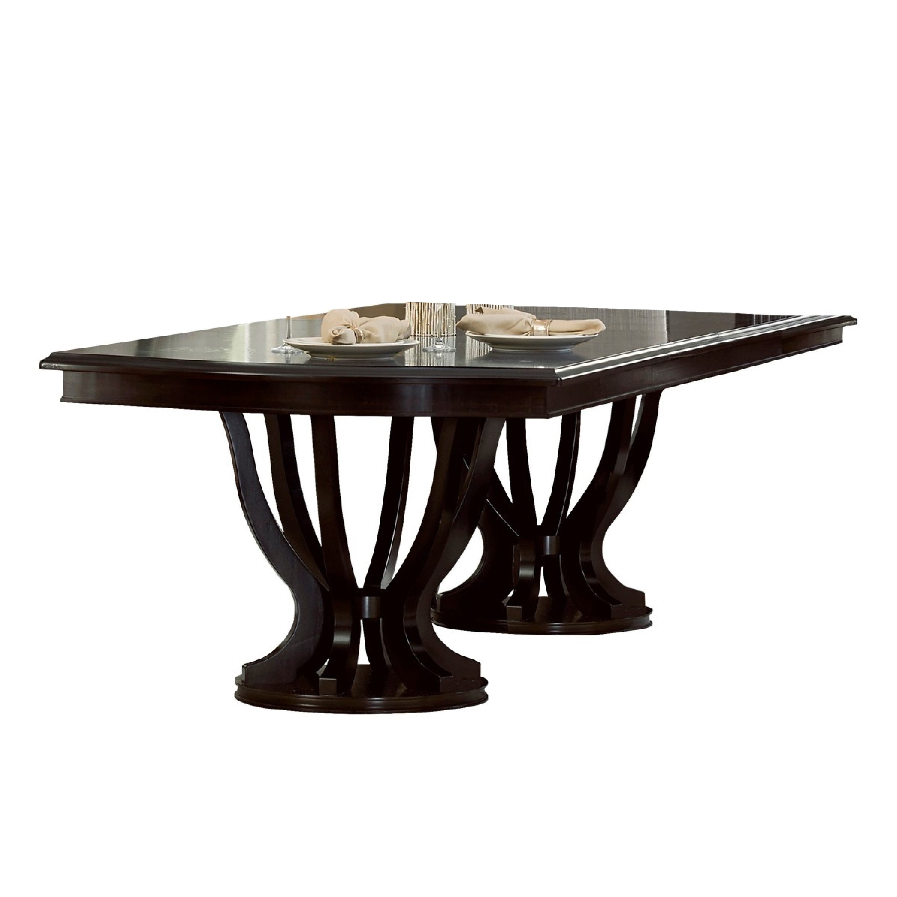Vinci Dining Table 84 107 Inch Extendable Top Vintage Espresso Brown