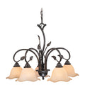 Vine 5 Light Black Rustic Chandelier 25 In. W X 22 In. H X 25 In. D