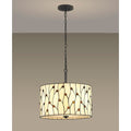 Homeglam Vines 3 Light Natural Yellow Glass 18 Inch Tiffany Pendant