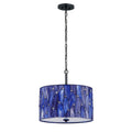 Homeglam Vines 3 Light Blue Purple Tiffany Pendant