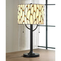 Homeglam Vines Glass Shade 25 Inch Tiffany Table Lamp