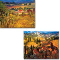 Vineyard Hill Tuscan Castle By Philip Craig 2 Pc Gallery Wrapped Canvas Giclee Set 18 In X 24 In Each Canvas In Set