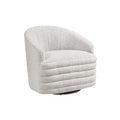 Vinn Swivel Accent Armchair Barrel Design Beige Chenille Fabric