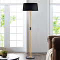 Vinnie Matte Black Gold 3 Light Floor Lamp