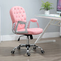 Vinsetto Vanity Middle Back Office Chair Tufted Backrest Swivel Rolling Wheels Task Chair With Height Adjustable Armrests Black