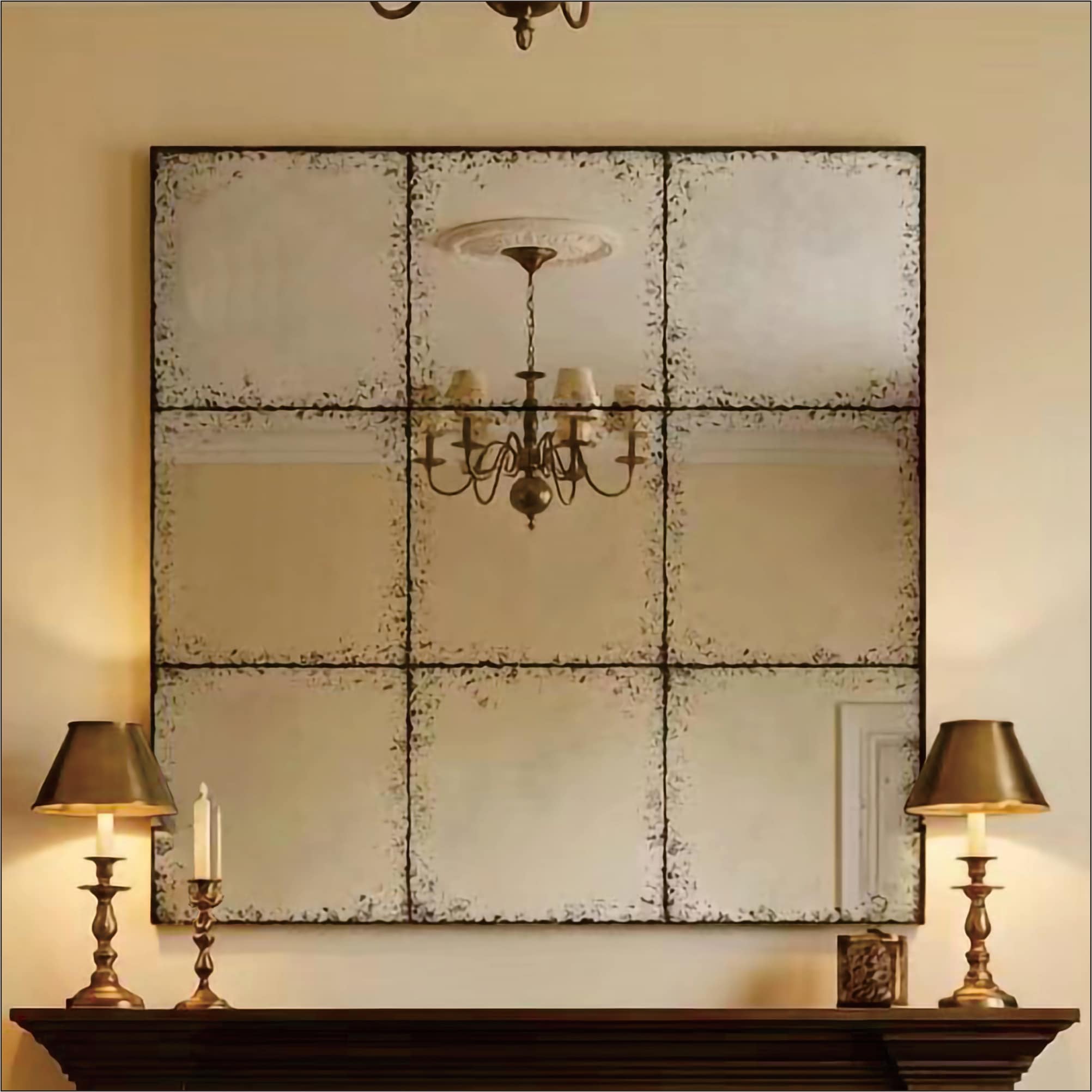 Vintage 36 Square Decorative Wall Mounted Mirror