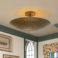 Vintage 4 Light Antique Brass Semi Flush Mount Ceiling Light Antique Brass 17.7 In W X 7.5 In H