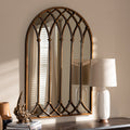 Vintage Antique Bronze Arched Window Wall Mirror By Baxton Studio Antique Bronze