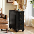 Vintage Black 3 Drawer End Table Nightstand Fully Assembled