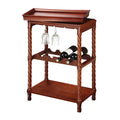 Vintage Cherry Finish Wine Bar Cart