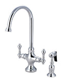 Vintage Classic Dual Handle Chrome Kitchen Faucet