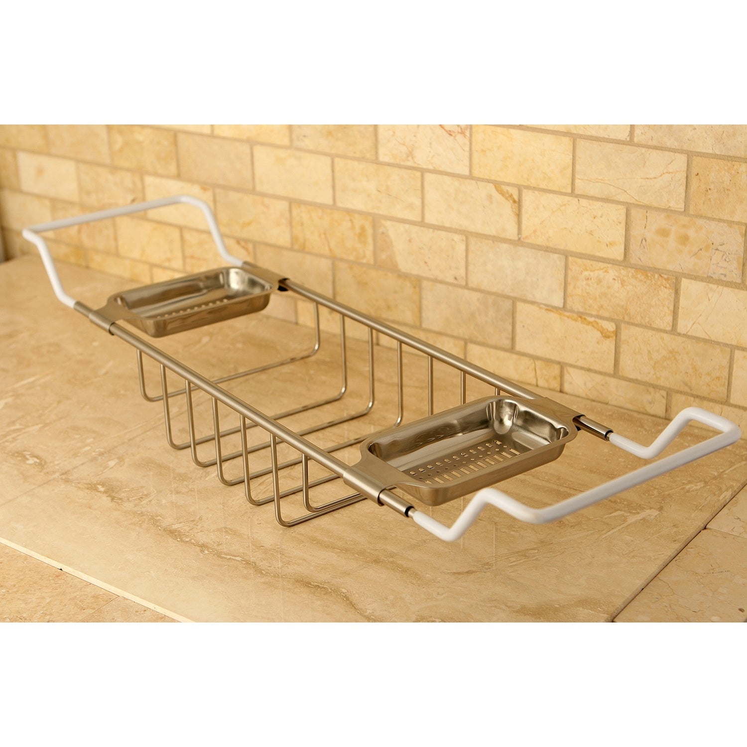 Solid Brass Satin Nickel Clawfoot Tub Caddy