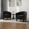 Vintage Diamond Tufted Barrel Armchair With Nailhead Trim
