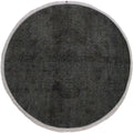 Vintage Distressed Gerardo Gray Black Round Rug 61 X 62 61 X 62