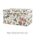 Vintage Floral Boho Collection Girl Kids Fabric Toy Bin Storage Blush Pink Yellow And Green Shabby Chic Rose Flower Farmhouse