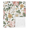 Vintage Floral Girl Baby Receiving Security Swaddle Blanket Pink Yellow Green Boho Shabby Chic Farmhouse