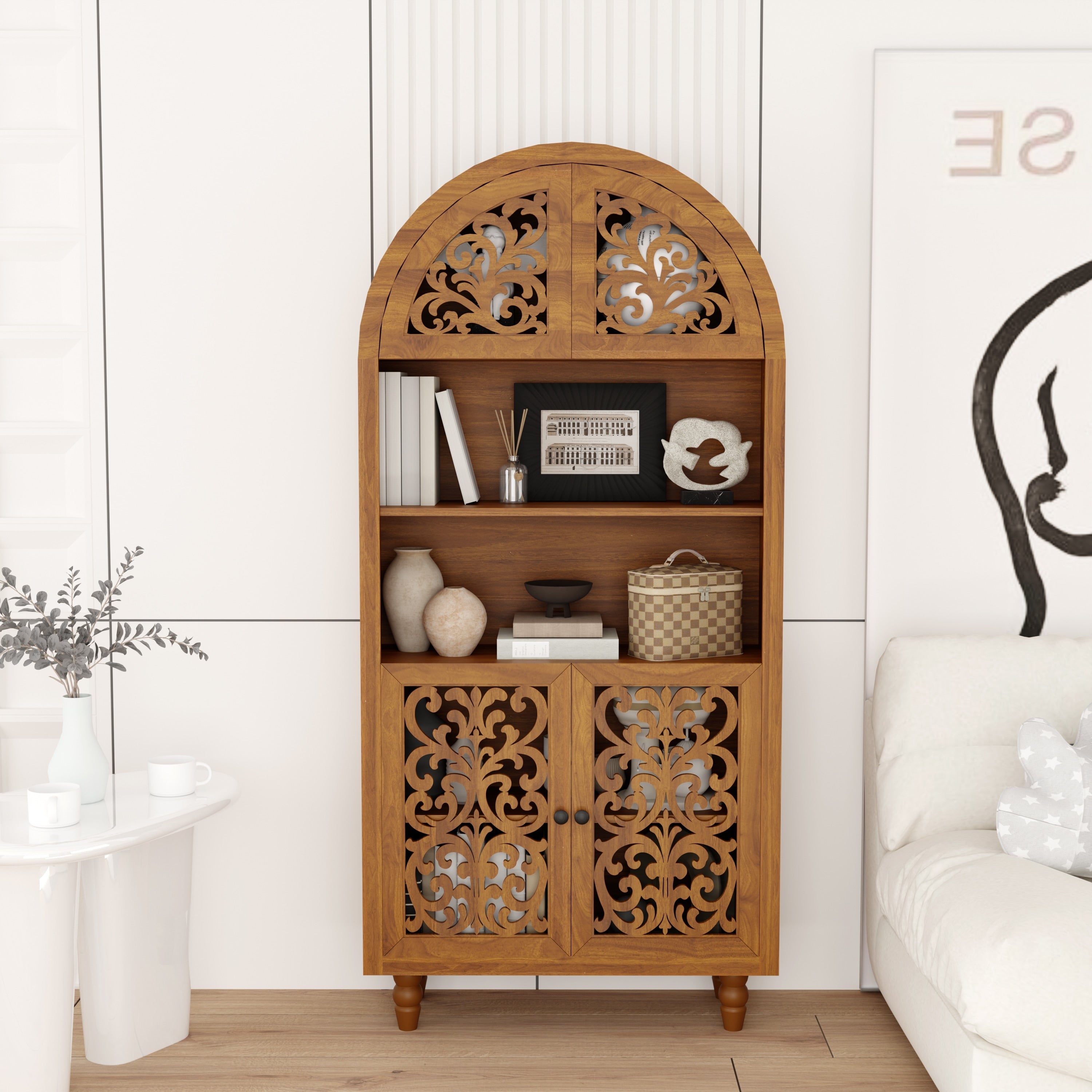 Vintage Freestanding Home Office Shelf Bookcase