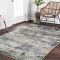 Vintage Glam Grey Blue Abstract Area Rug 67 X 92
