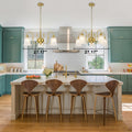 Vintage Gold S Arm Chandelier With Frosted Glass Bell Shades