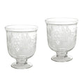 Pair Of Leaf Etched Hurricanes