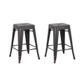 Vintage Industrial 24 Inch Backless Stools Set Of 2
