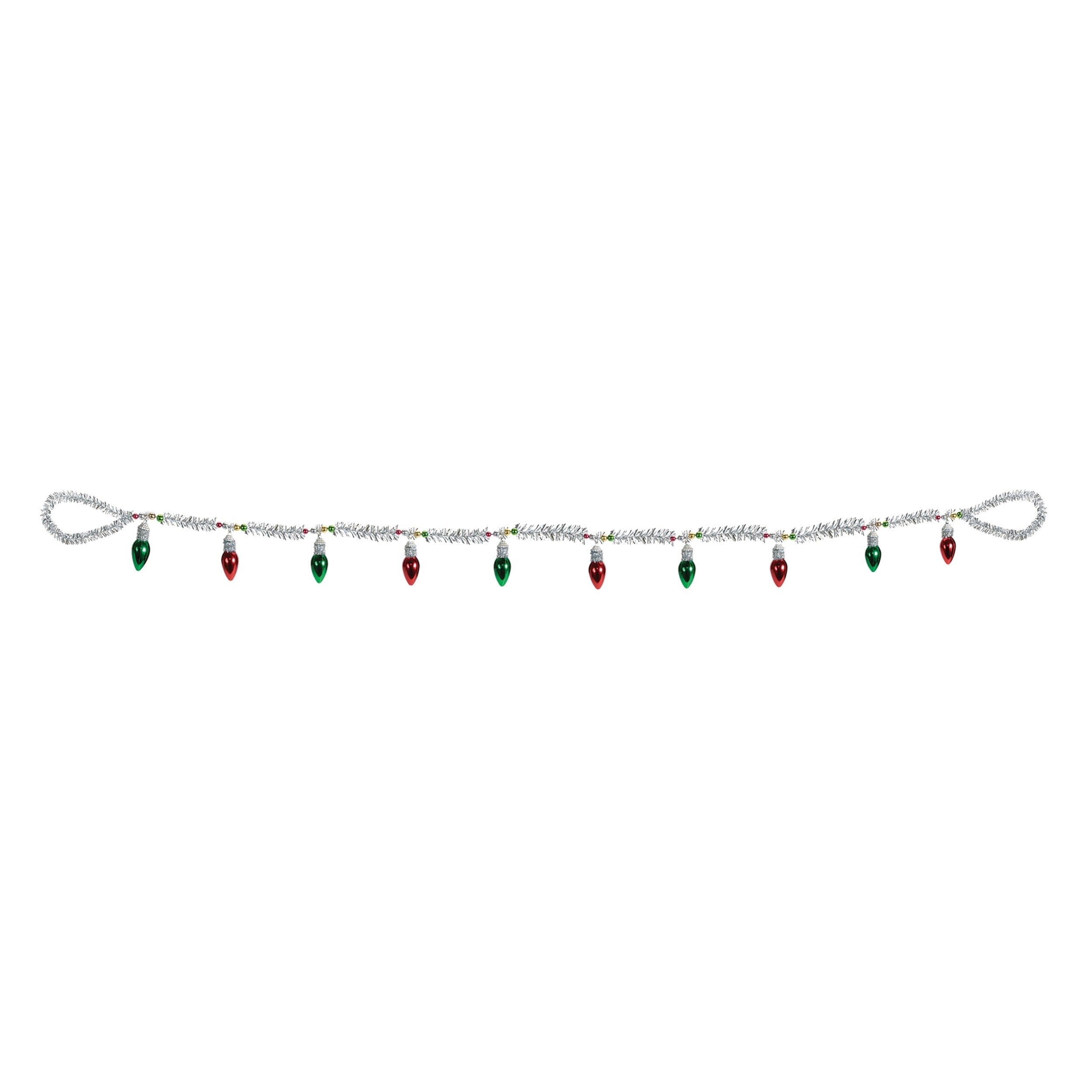 Vintage Light Bulb Tinsel Garland Set Of 2
