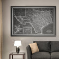 Vintage Map Texas Grey Premium Gallery Wrapped Canvas