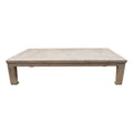 Vintage Ming Coffee Table 81 Inch Long Weathered Natural Wood Finish