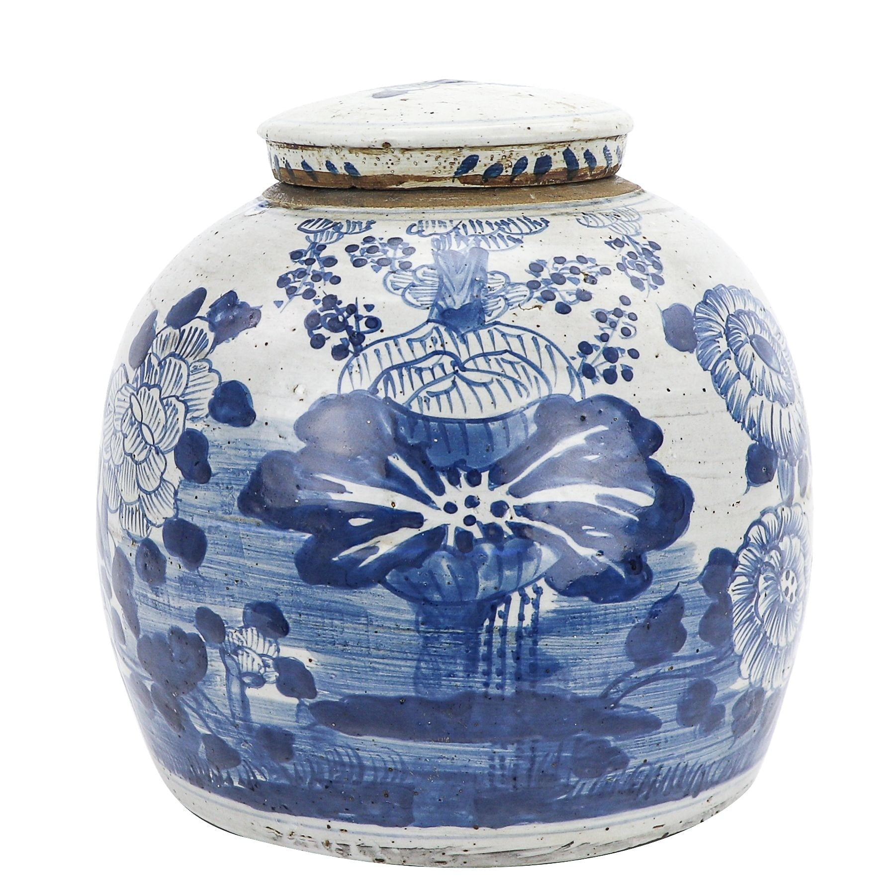 Vintage Ming Jar Four Season Plants Large