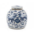 Vintage Ming Jar Lion Motif Small