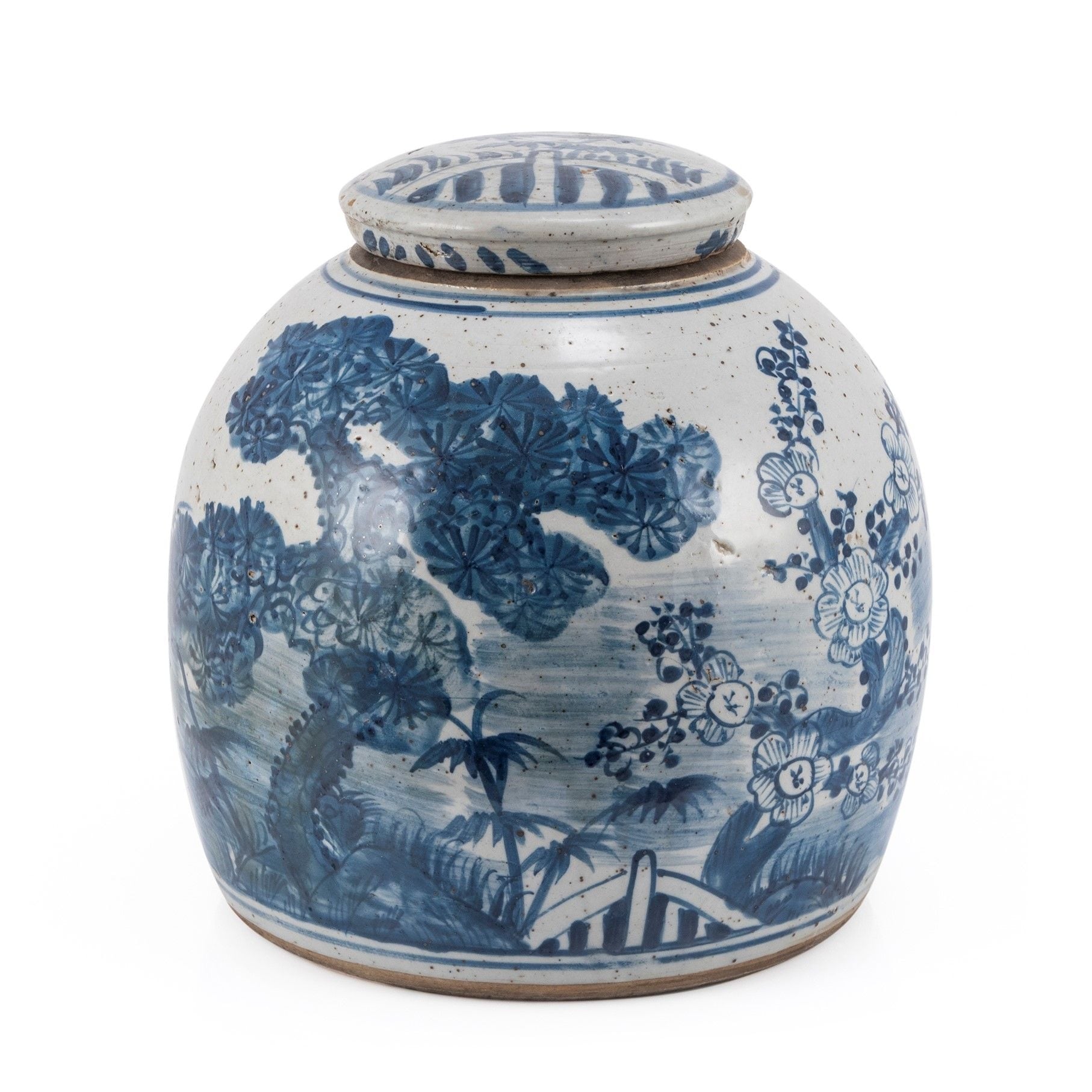 Vintage Ming Jar Pine Motif Large