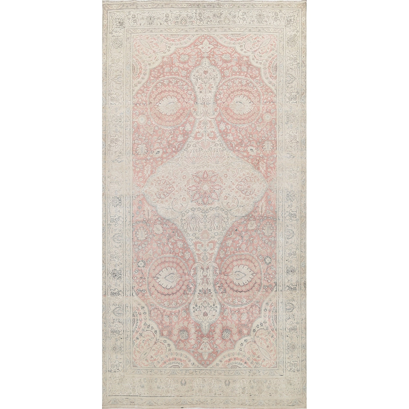 Vintage Muted Traditional Tabriz Persian Area Rug Wool Hand Knotted 64 X 105