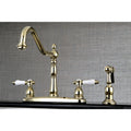Vintage Porcelain 8 Inch Centerset Kitchen Faucet With Side Sprayer