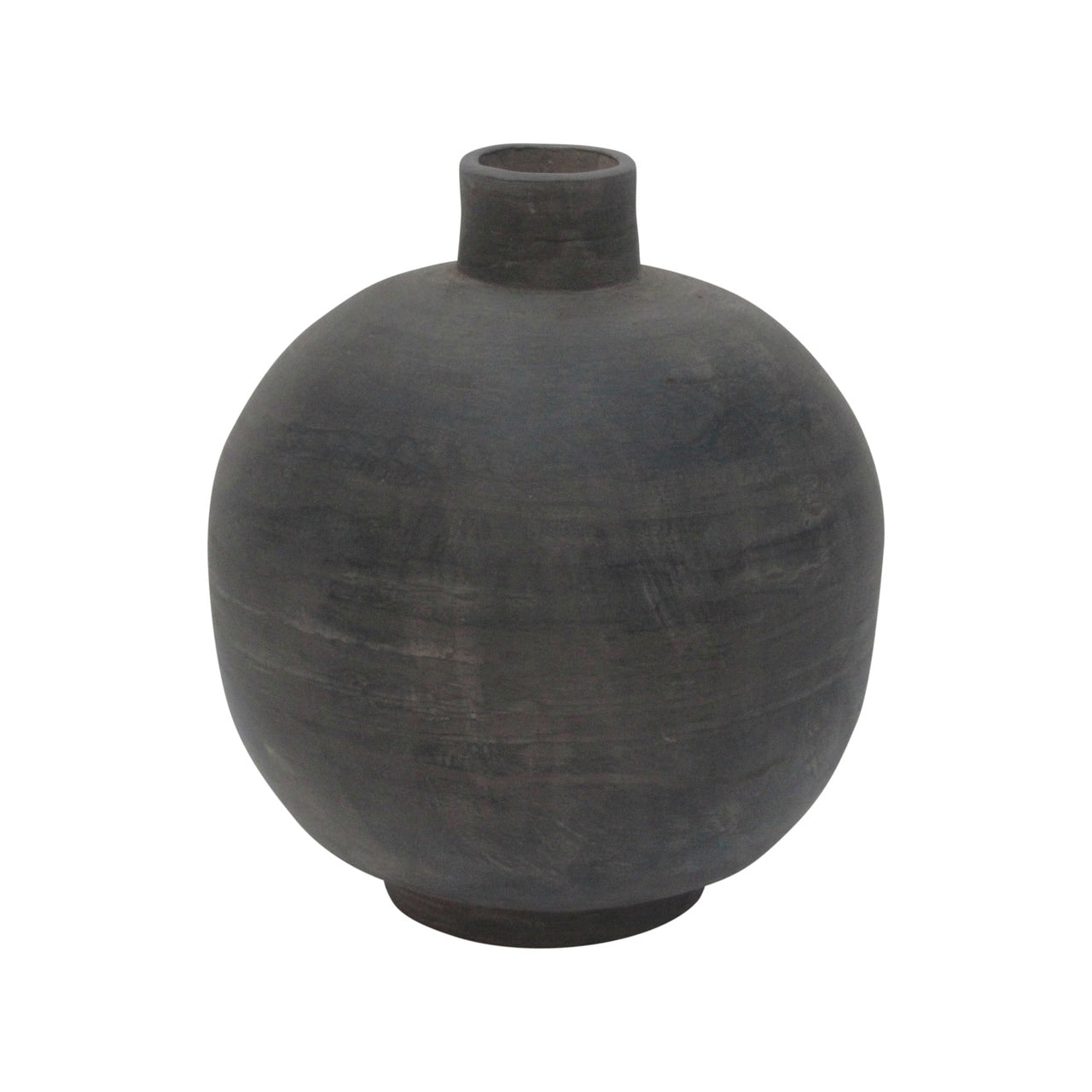 Vintage Pottery Round Vase 12 Inch Tall Gray
