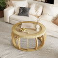 Vintage Round Coffee Table Accent Table For Living Room Kitchen Natural Side Table Sofa Table Center Table