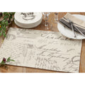Vintage Script Print Design Placemat Set Of 4