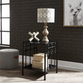 Carbon Loft Cauthen Vintage Series Black Distressed Metal Open Night Stand