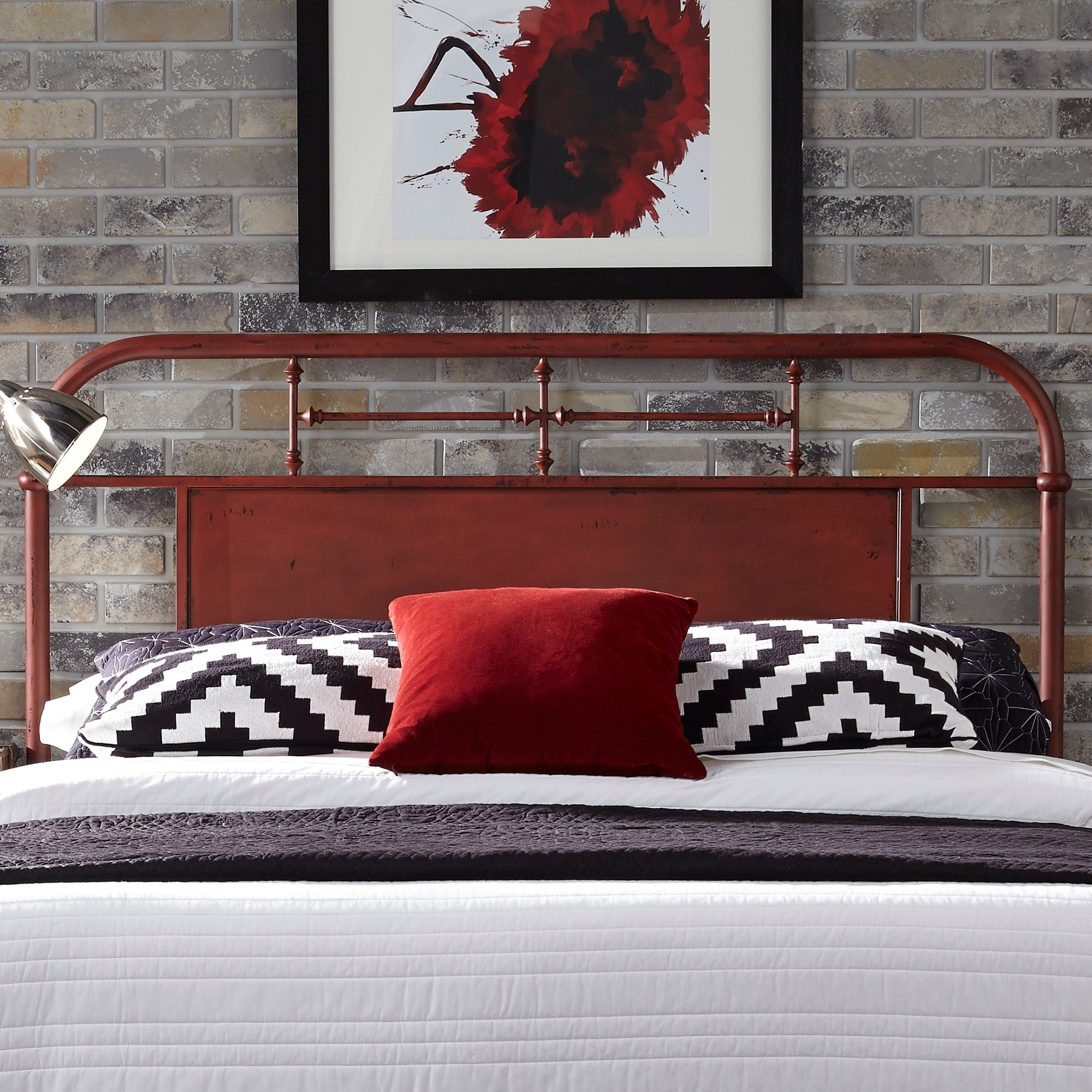Carbon Loft Cauthen Vintage Distressed King Size Metal Headboard
