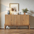Vintage Sideboard Buffet Cabinet 60 4 Door Storage Cabinet With Metal Handles Mdf And Acacia Veneer