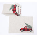 Vintage Tartan Truck With Christmas Tree Placemats 14 By 20 Inch Set Of 4