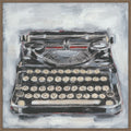 Vintage Typewriter No. 1 By Ethan Harper 30 X 30 In. Framed Canvas Wall Art Print