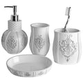 Vintage White 4 Piece Bathroom Accessory Set
