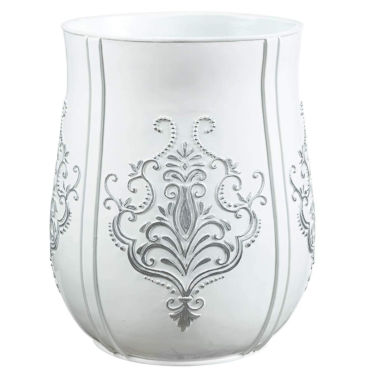 Vintage White Bathroom Trash Can Wastebasket