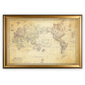 Vintage Wold Map Vi Antique Gold Frame